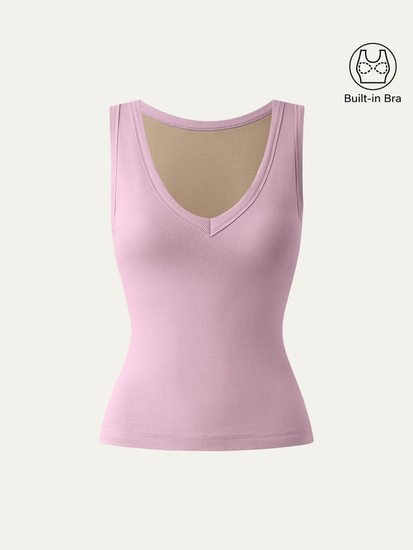 V-neck Cotton New Airy Bra Tank