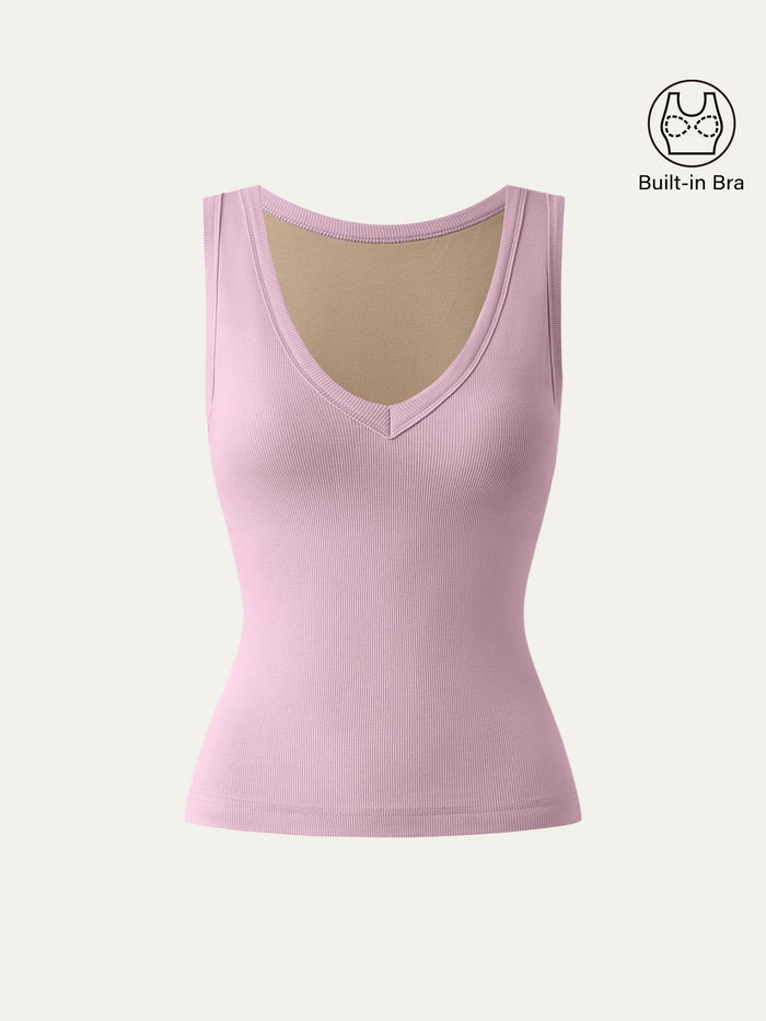 V-neck Cotton New Airy Bra Tank