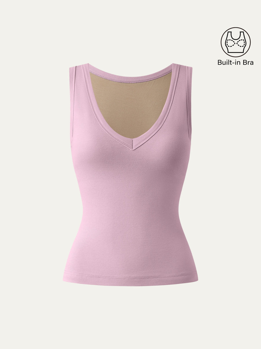 V-neck Cotton New Airy Bra Tank
