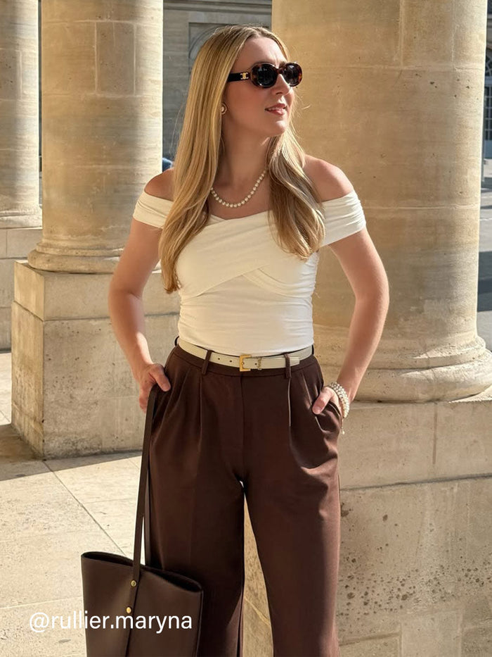 Criss Cross Off Shoulder New Airy Bra Top