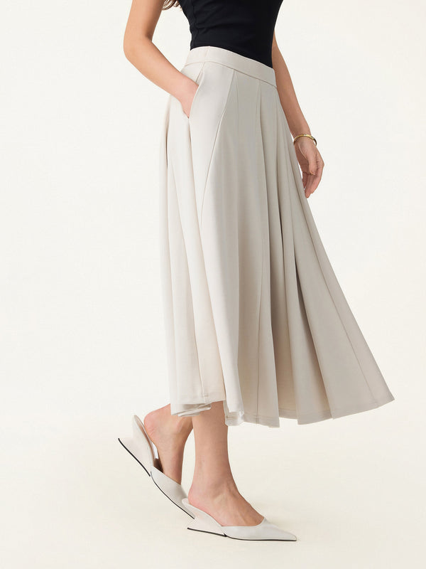 Lyocell Blend Volume Skirt with Pockets