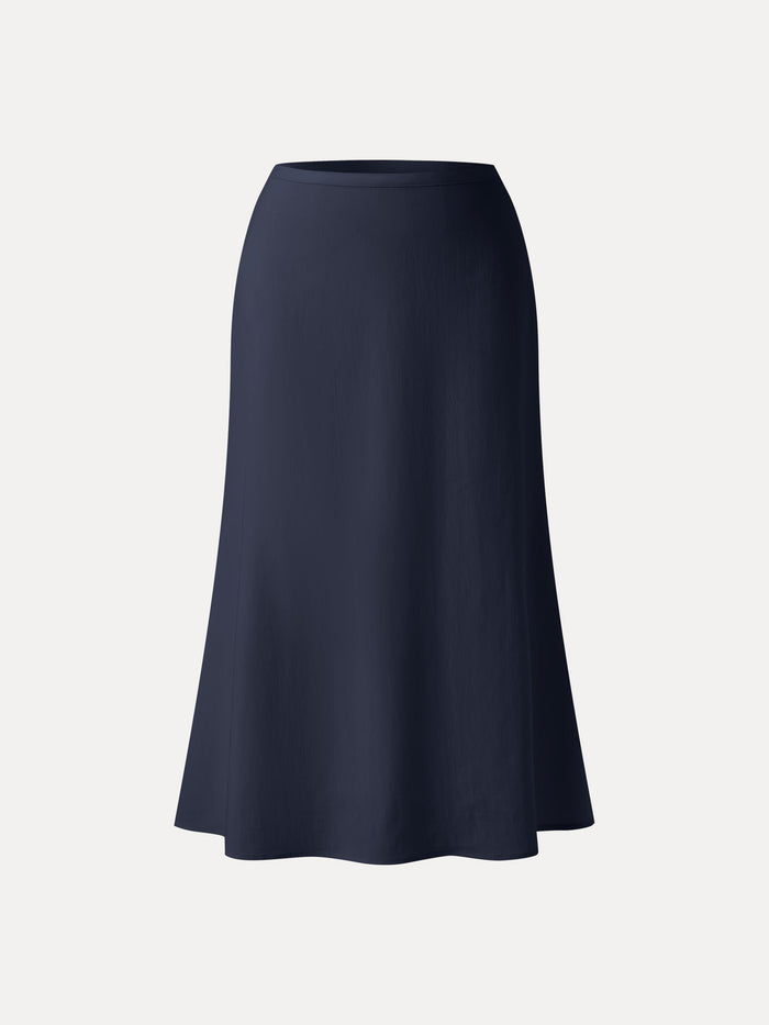Lyocell-Linen Blend Maxi Flared Pull-On Skirt