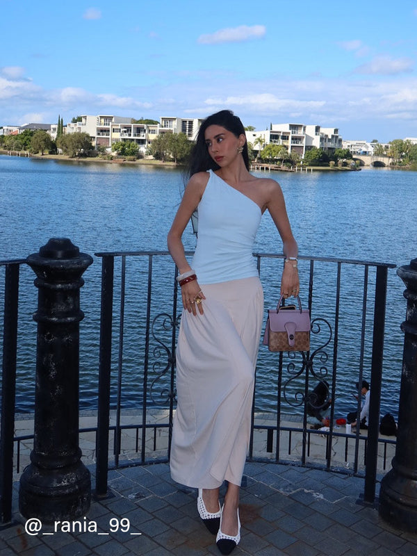 One Shoulder Twisted Bra Tank