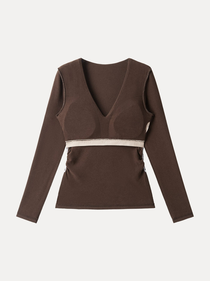 V-Neck Ruched Sides Bra Top