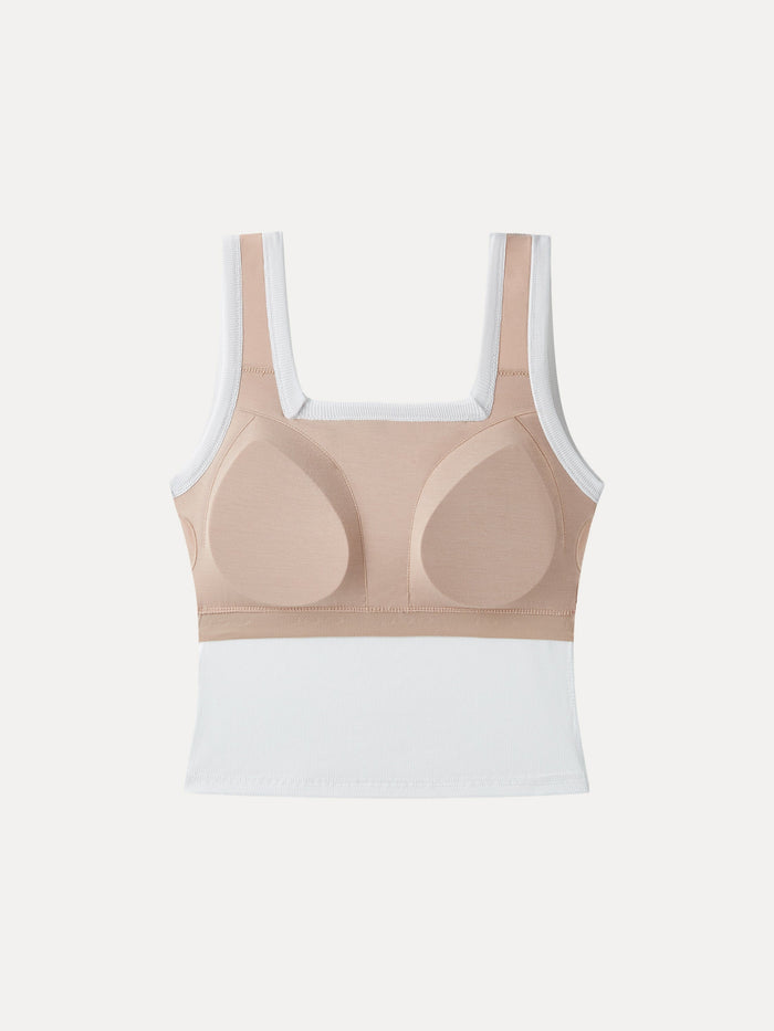 Slinky Square Open-Back Bra Tank Top