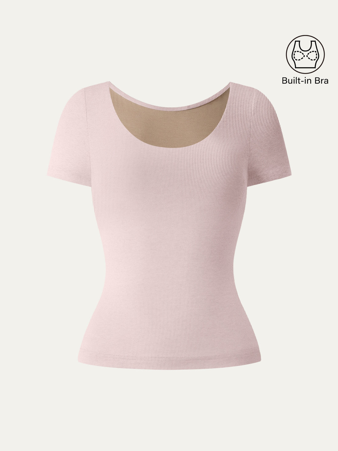 Scoop Neck Short Sleeve Cotton New Airy Bra Top