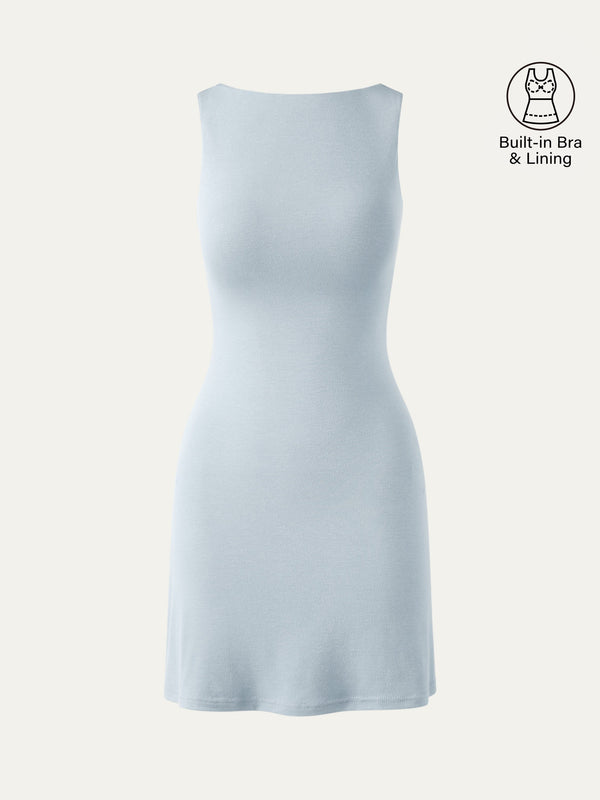 Cooling Open Back Bandless Bra Mini Dress