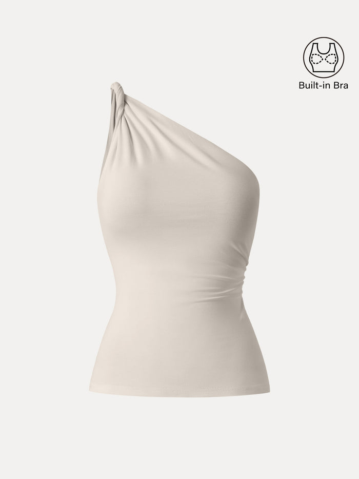 One Shoulder Twisted Bra Tank