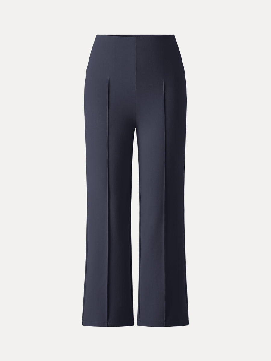 Wrinkle-Resistant High Rise Cropped Flare Leg Travel Pant