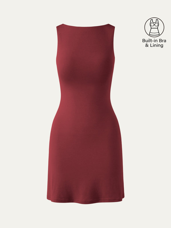 Cooling Open Back Bandless Bra Mini Dress