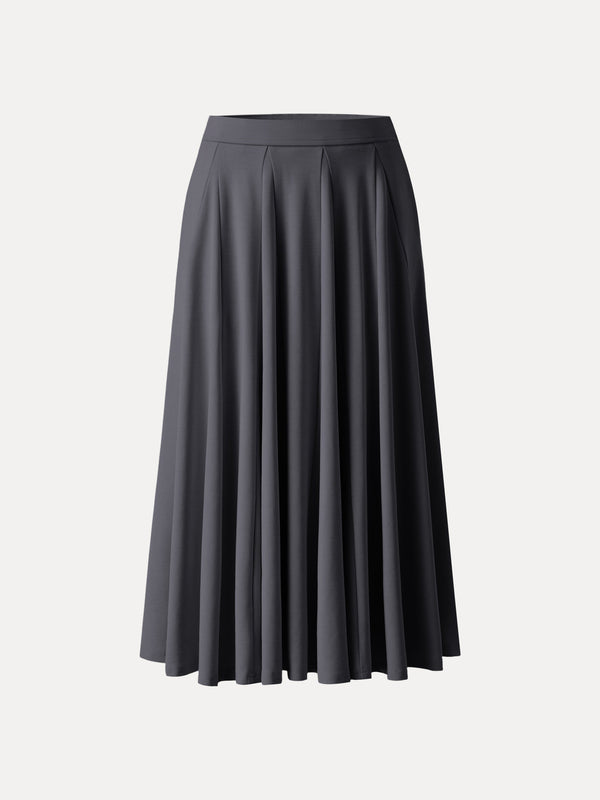 Lyocell Blend Volume Skirt with Pockets