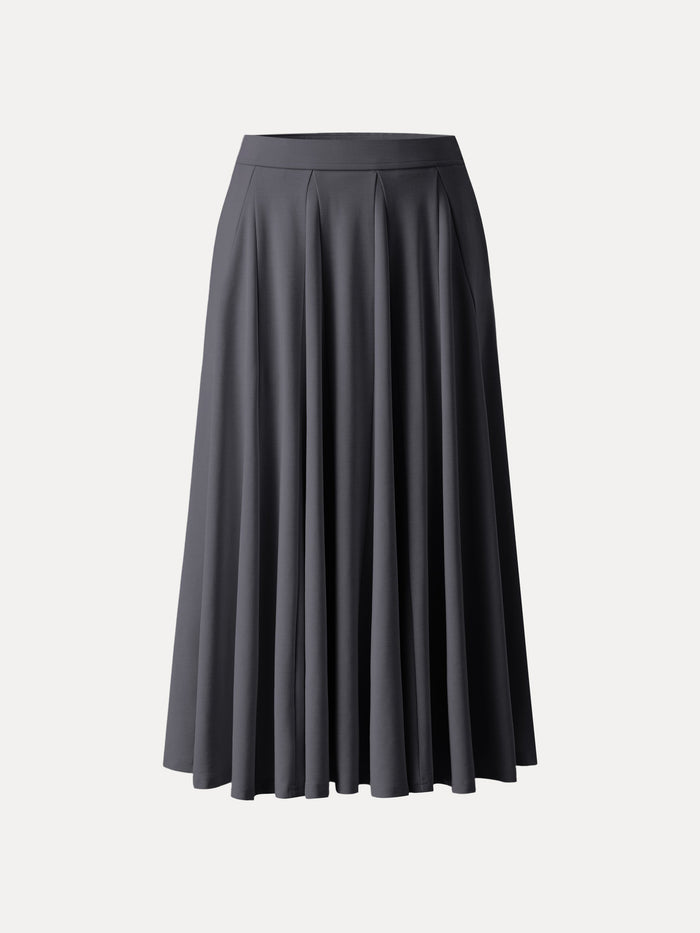 Lyocell Blend Volume Skirt with Pockets