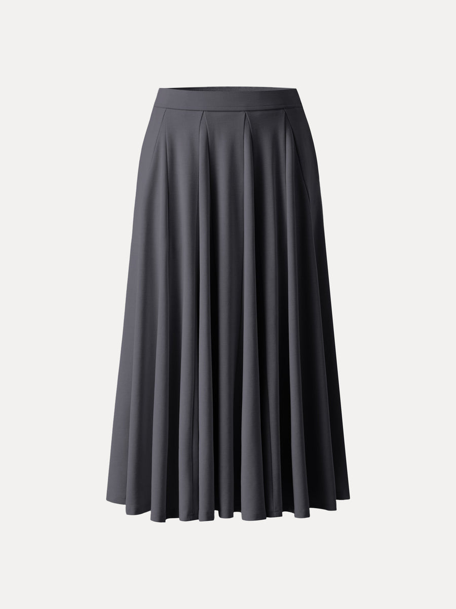 Lyocell Blend Volume Skirt with Pockets