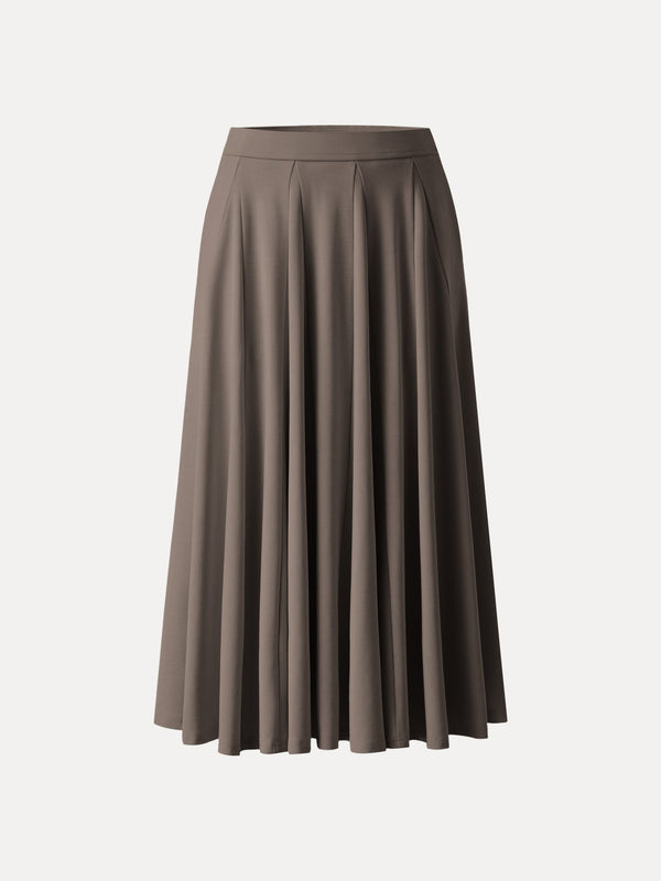 Lyocell Blend Volume Skirt with Pockets