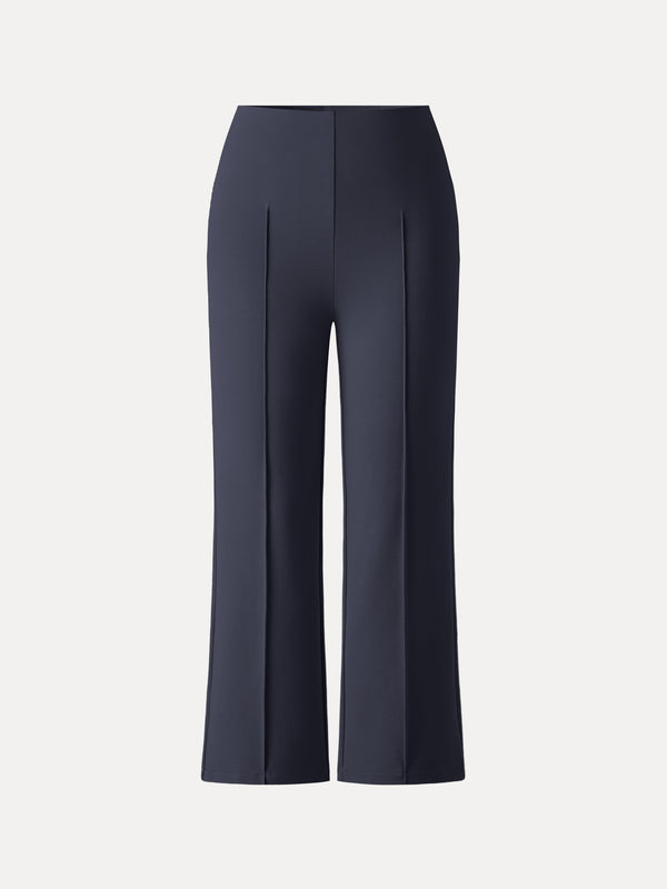 Wrinkle-Resistant High Rise Cropped Flare Leg Travel Pant