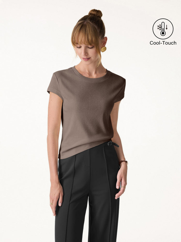 Cotton-Linen Blend Cooling Essential Summer Tee