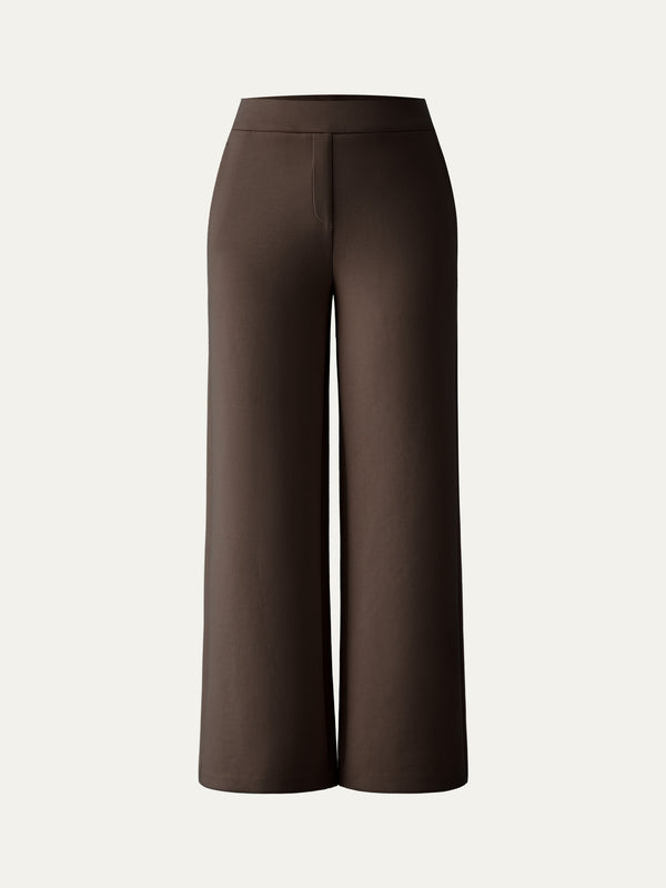Textured Mid Rise Pull-on Straight Pant with Pockets