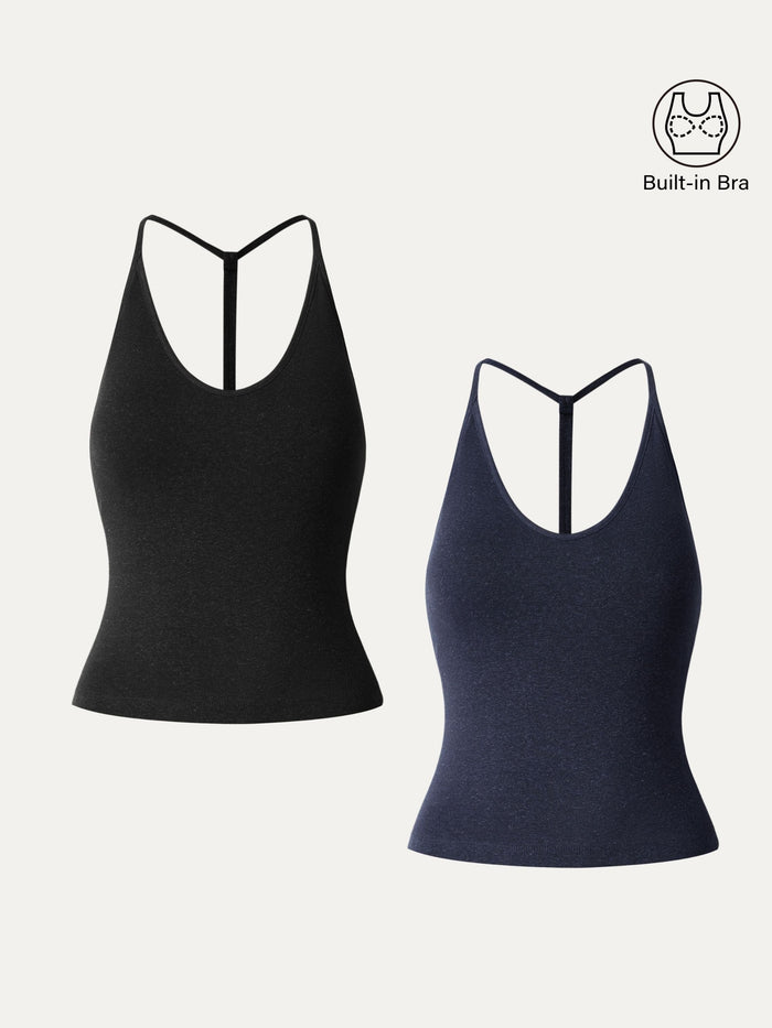 Soft Linen Luxe V-neck T-back Airy Bra Tank
