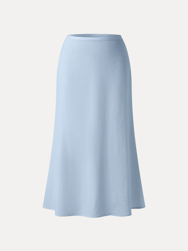 Lyocell-Linen Blend Maxi Flared Pull-On Skirt