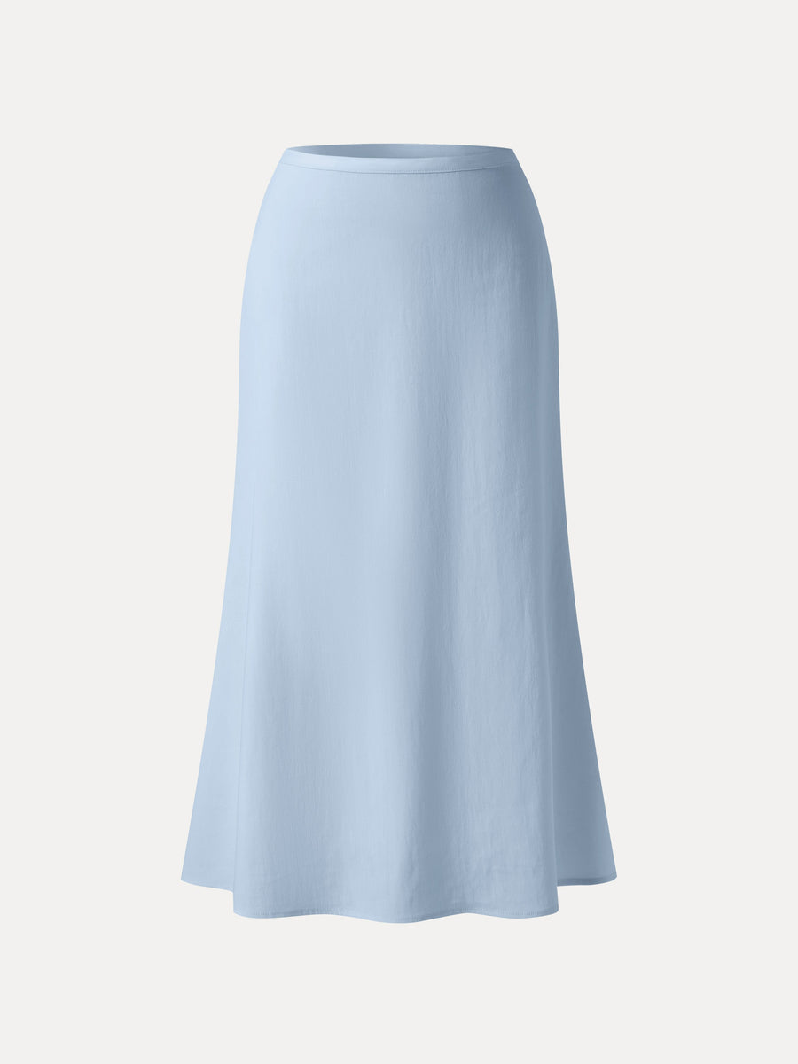 Lyocell-Linen Blend Maxi Flared Pull-On Skirt