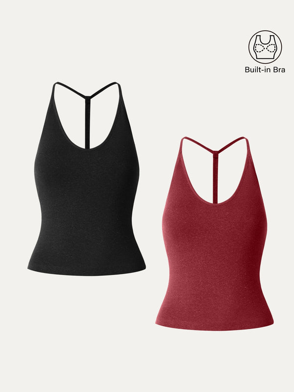 Soft Linen Luxe V-neck T-back Airy Bra Tank