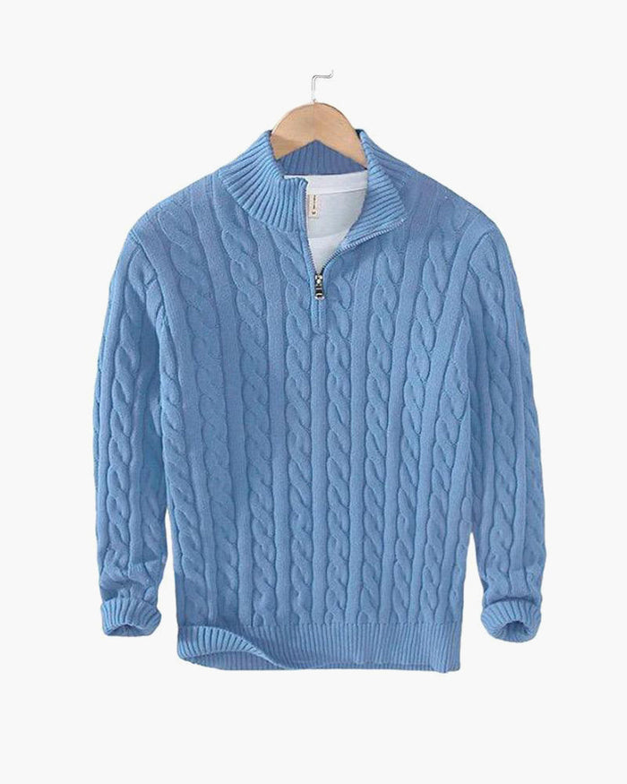 TAEBAEK Zipped Cable Sweater