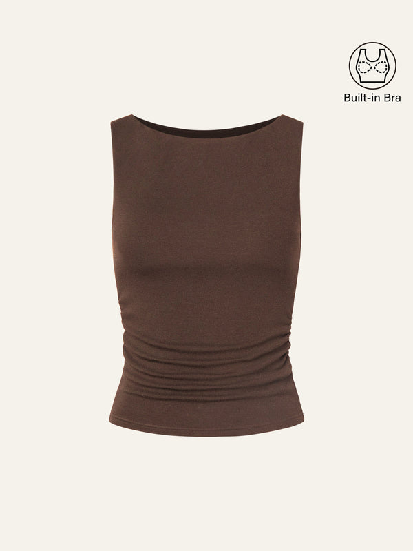 Boat Neck Bra Tank Top