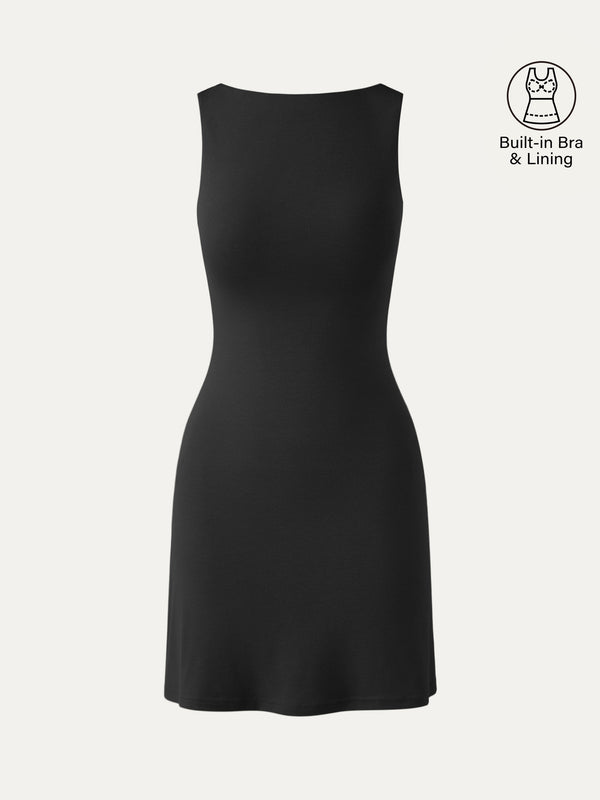 Cooling Open Back Bandless Bra Mini Dress