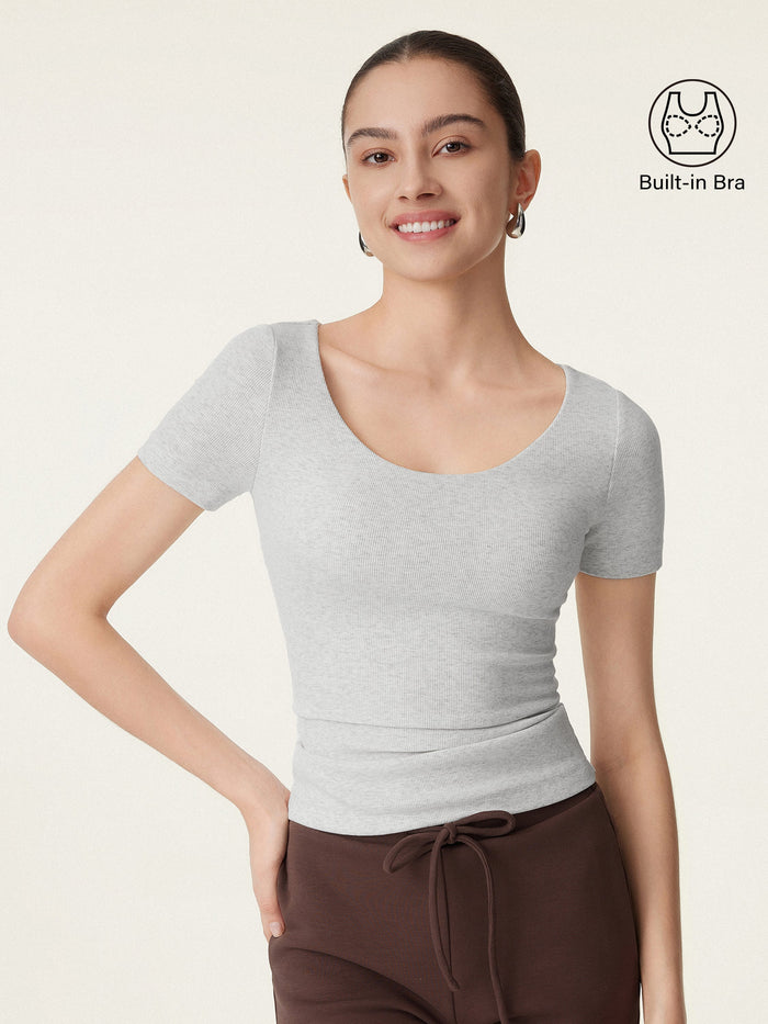 Scoop Neck Cotton New Airy Bra Top