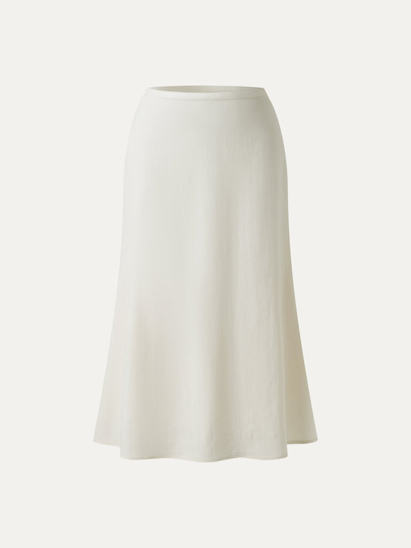 Lyocell-Linen Blend Maxi Flared Pull-On Skirt