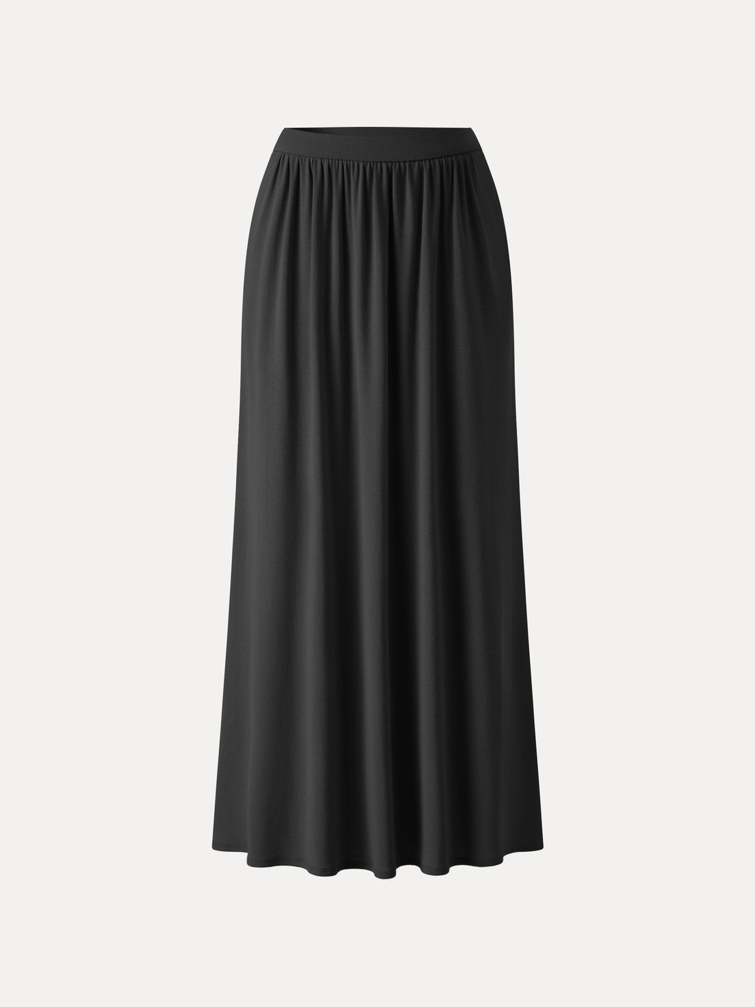 Soft Linen Knit Gathered A-Line Maxi Skirt with Pockets
