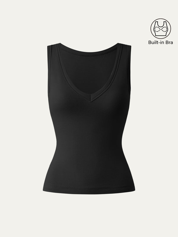 Stretchy V-neck Cotton New Airy Bra Tank