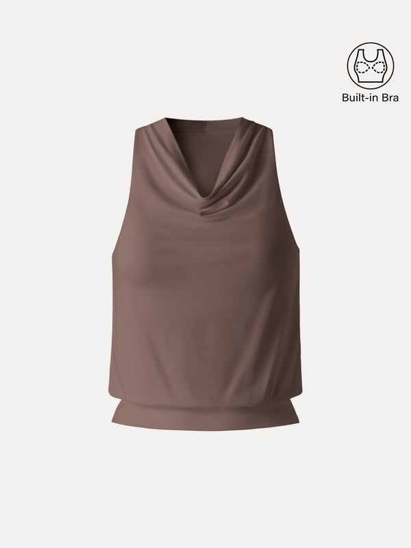SkinKiss Not-See-Thru Halter Cowl Neck Bra Top