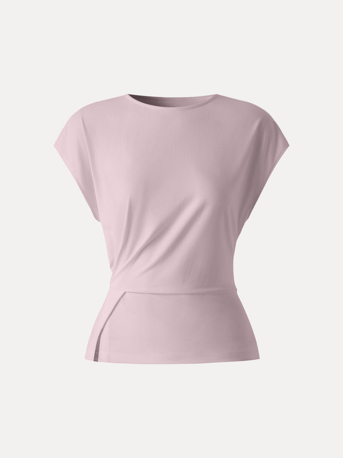 Cooling Ponte Relaxed Round Neck Tucked Top