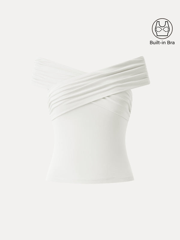 Criss Cross Off Shoulder New Airy Bra Top