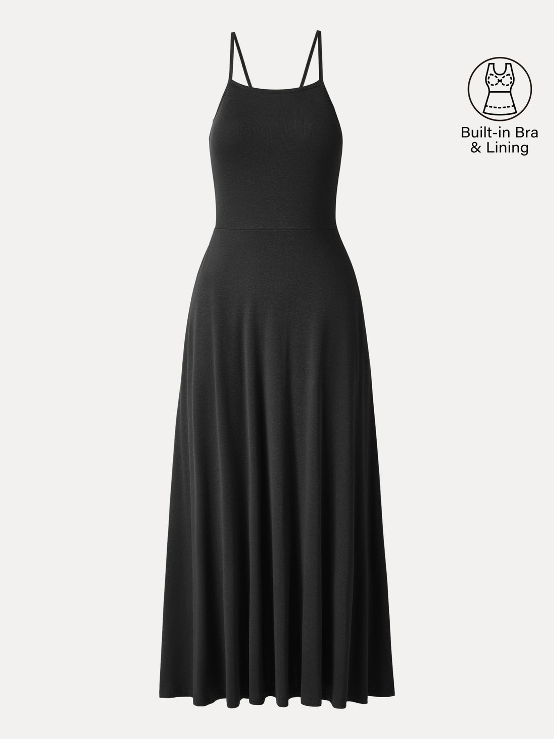 Soft Linen Knit Spaghetti Midi Bra Dress