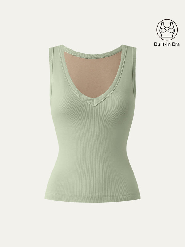 Stretchy V-neck Cotton New Airy Bra Tank