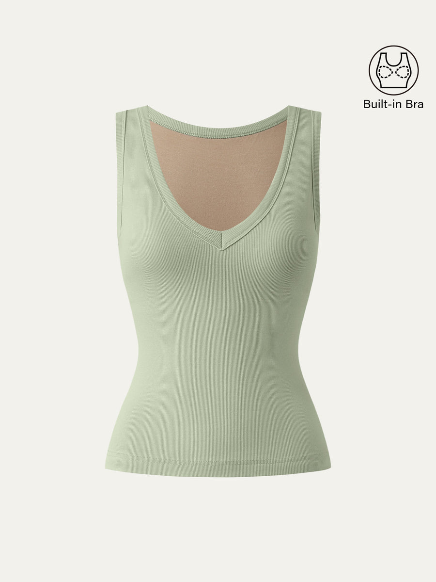 Stretchy V-neck Cotton New Airy Bra Tank