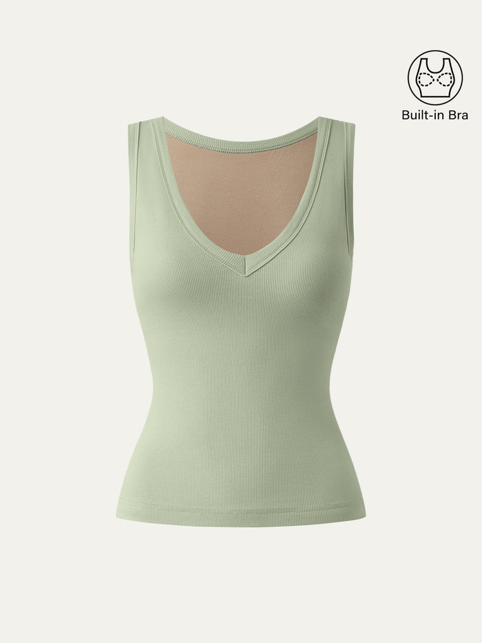 V-neck Cotton New Airy Bra Tank