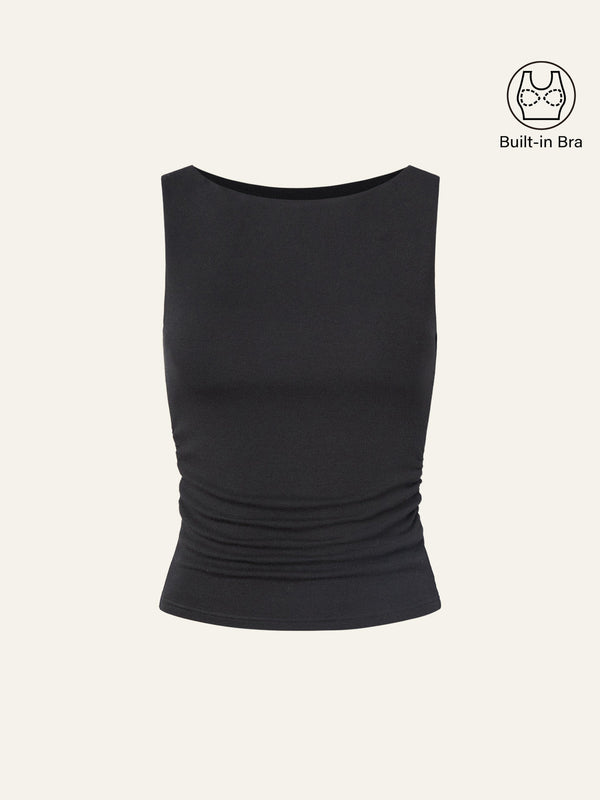 Boat Neck Bra Tank Top