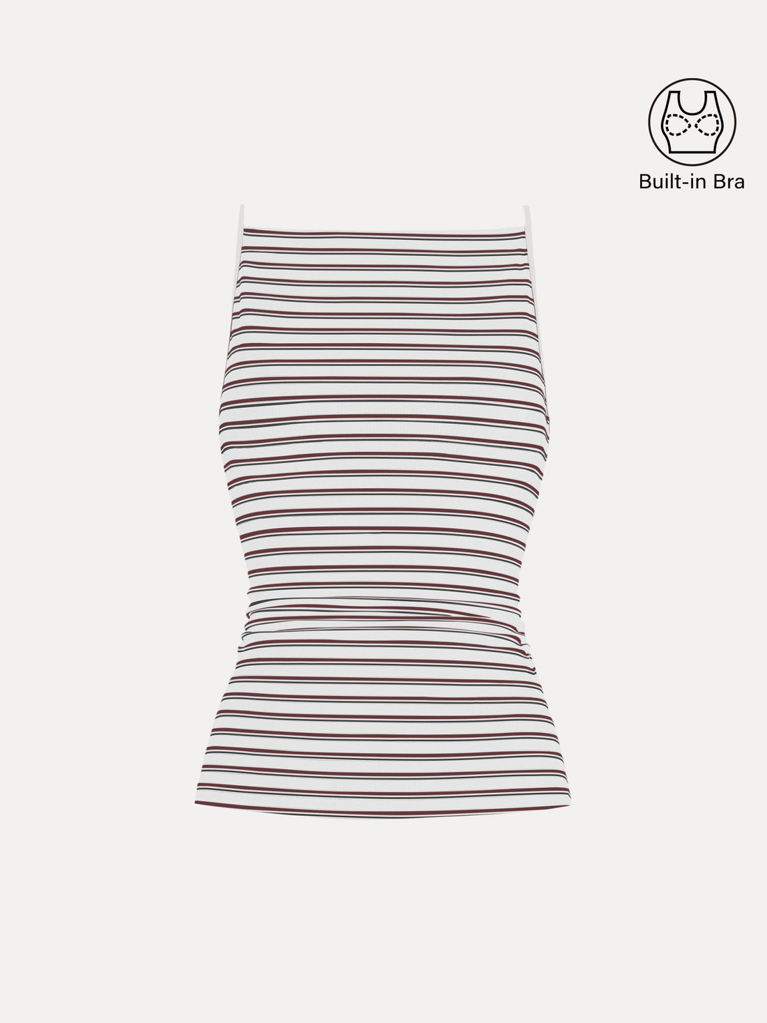 Striped Side Ruched Spaghetti New Airy Bra Tank