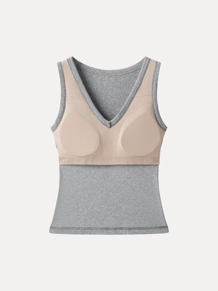 V-neck Cotton New Airy Bra Tank