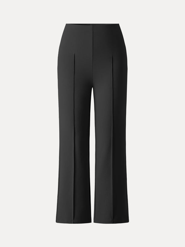 Wrinkle-Resistant High Rise Cropped Flare Leg Travel Pant