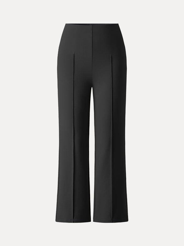 Wrinkle-Resistant High Rise Cropped Flare Leg Travel Pant