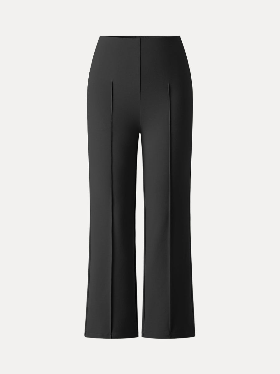Wrinkle-Resistant High Rise Cropped Flare Leg Travel Pant