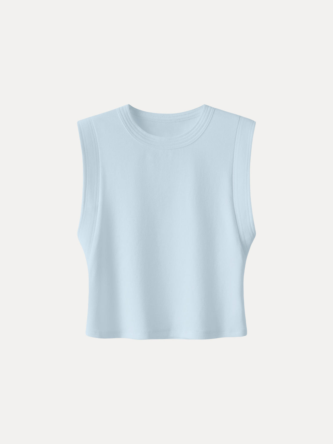 Soft Cotton Lyocell Cropped Wide Shoulder Tank