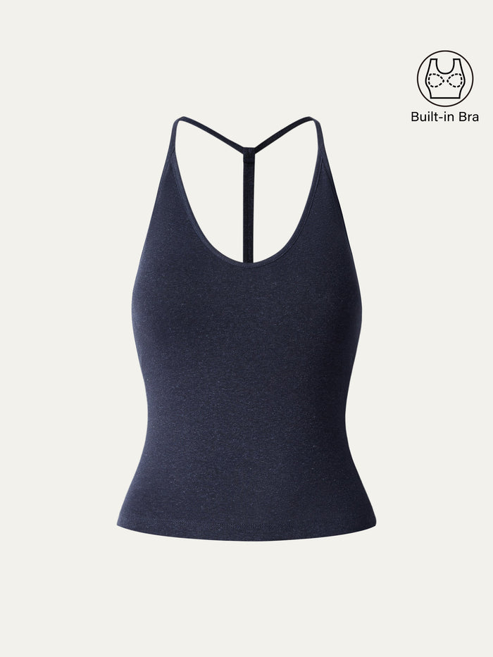 Soft Linen Luxe V-neck T-back Airy Bra Tank