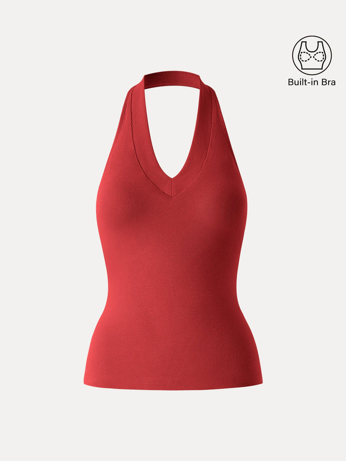 Plantive Halter Neck Open Back Bra Tank