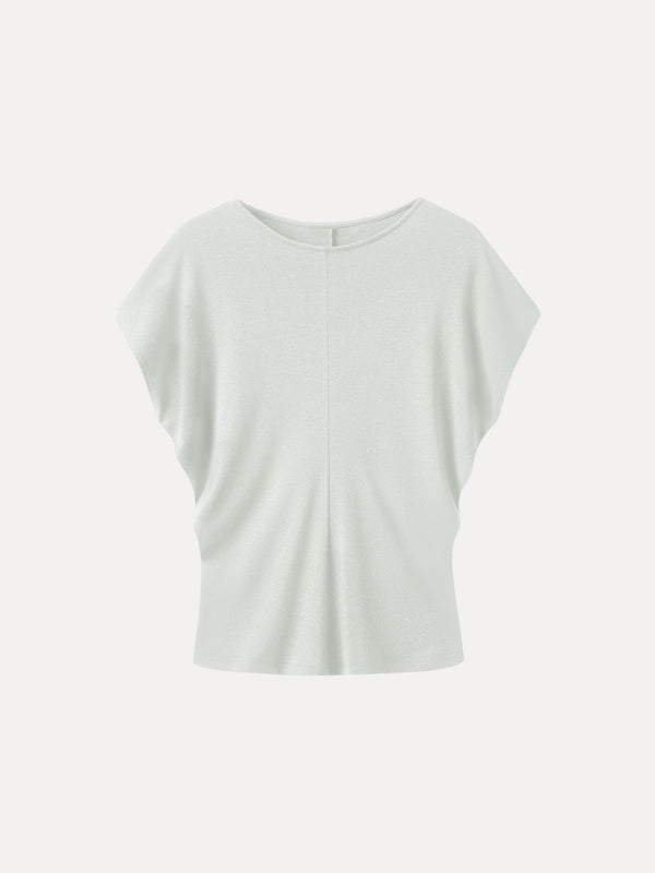 Linen-Blend Round Neck Relaxed Summer Top