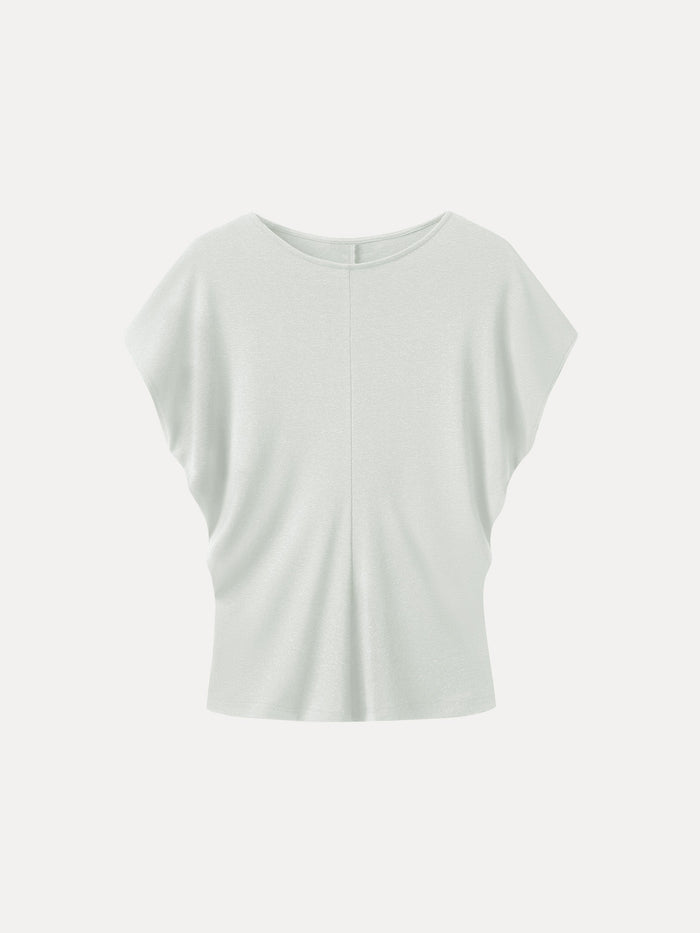 Linen-Blend Round Neck Relaxed Summer Top